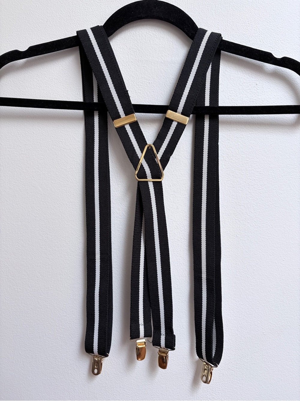 CAS W Germany Black w/ White Stripe Classic Men's Suspenders